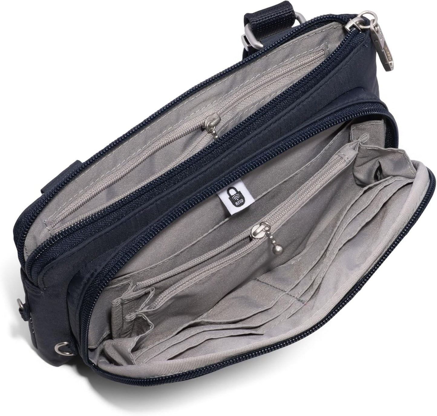 Securtex - Mini cartera cruzada antirrobo, ligera, 8.4 x 4.5 pulgad...