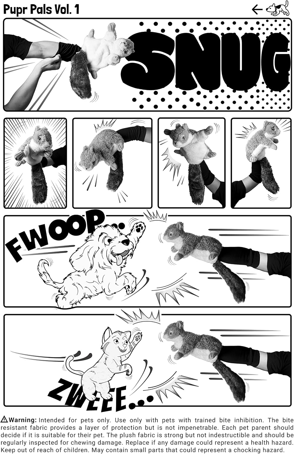 Milunova Pupr Pals - Marioneta de juguete para perros y gatos con a...