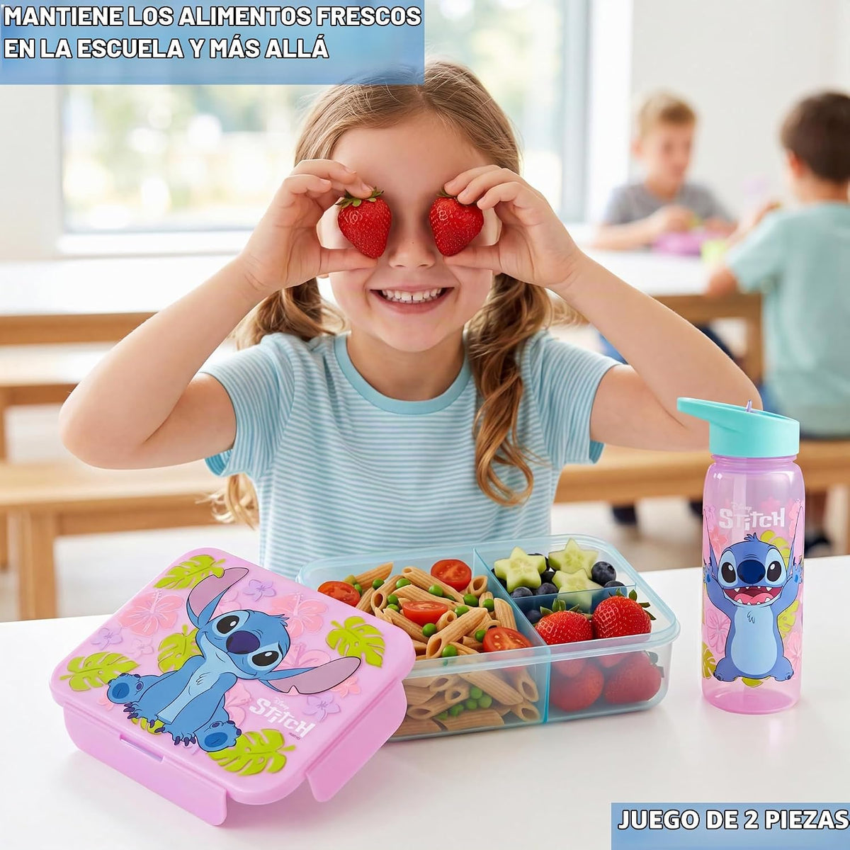 Get Trend Disney Stitch - Juego de 2 cajas de almuerzo para niños c...