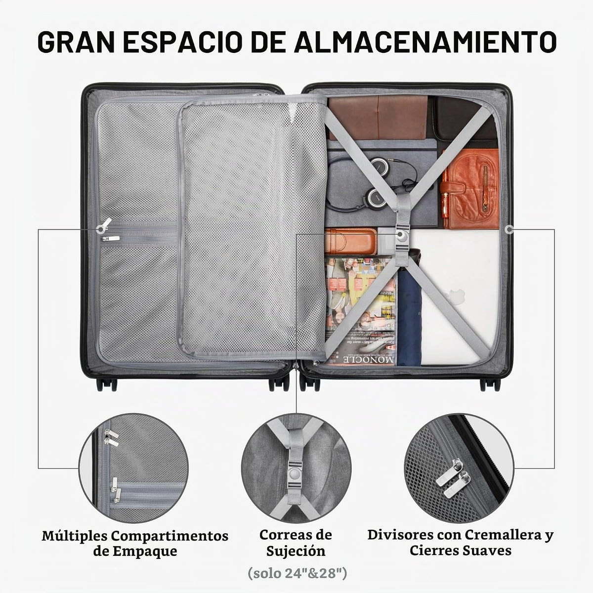 LEVEL8 Serie de equipaje mate Elegance, Negro -, Moda | Superficie...