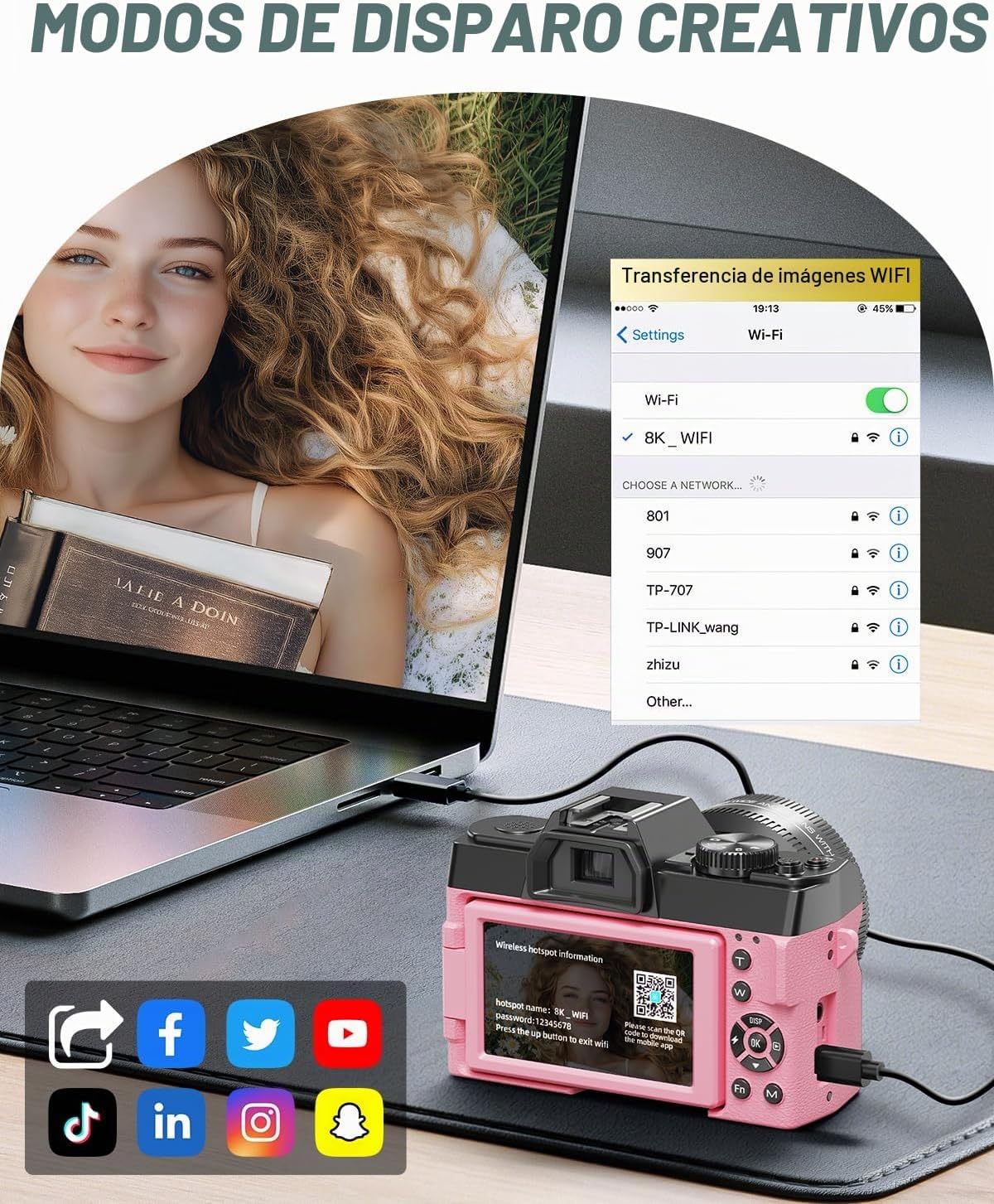 Cámaras digitales 8K 64MP para fotografía, zoom 16X, 3 filtros de c...