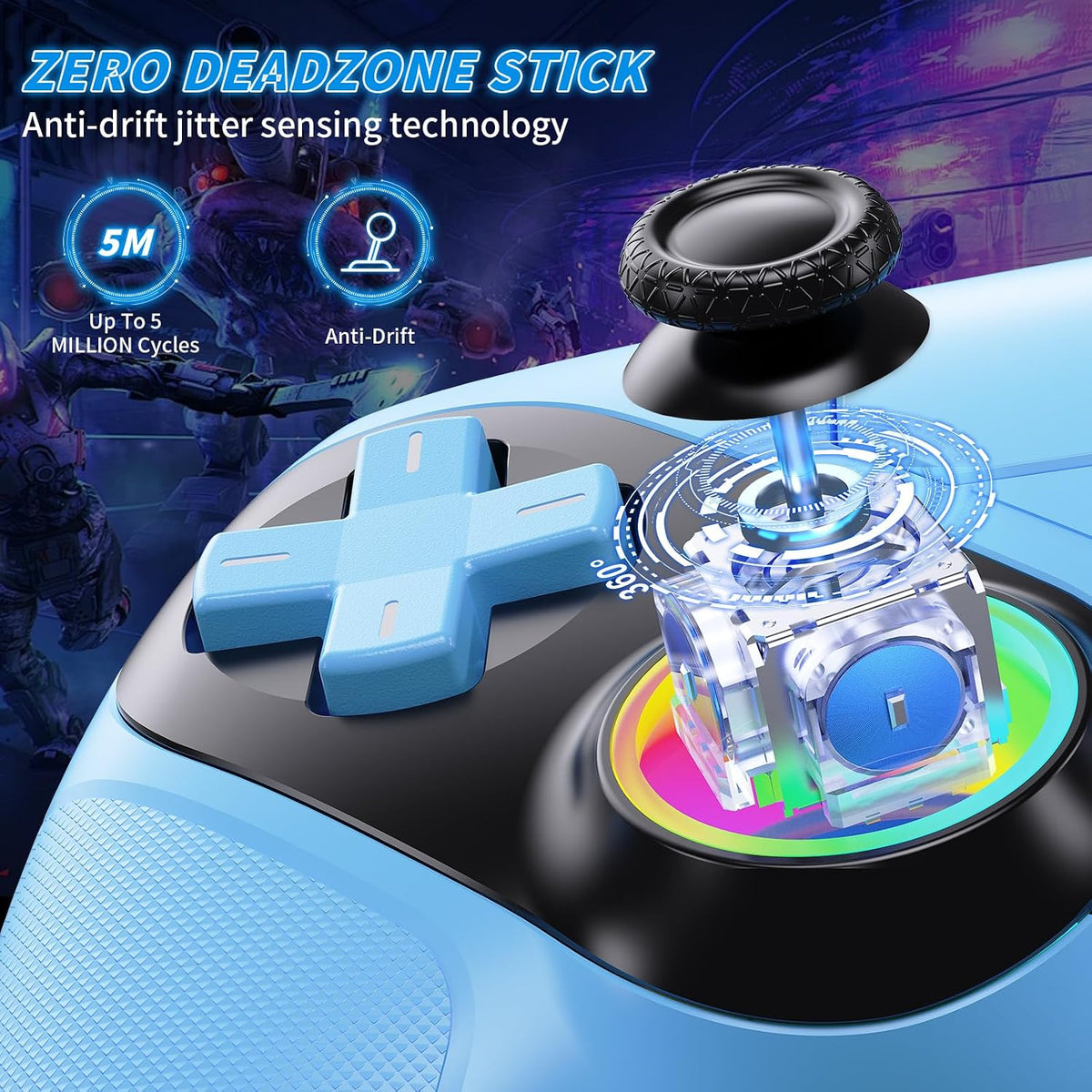 Gamrombo Controlador inalámbrico LED para PS5, compatible con PS5 P...
