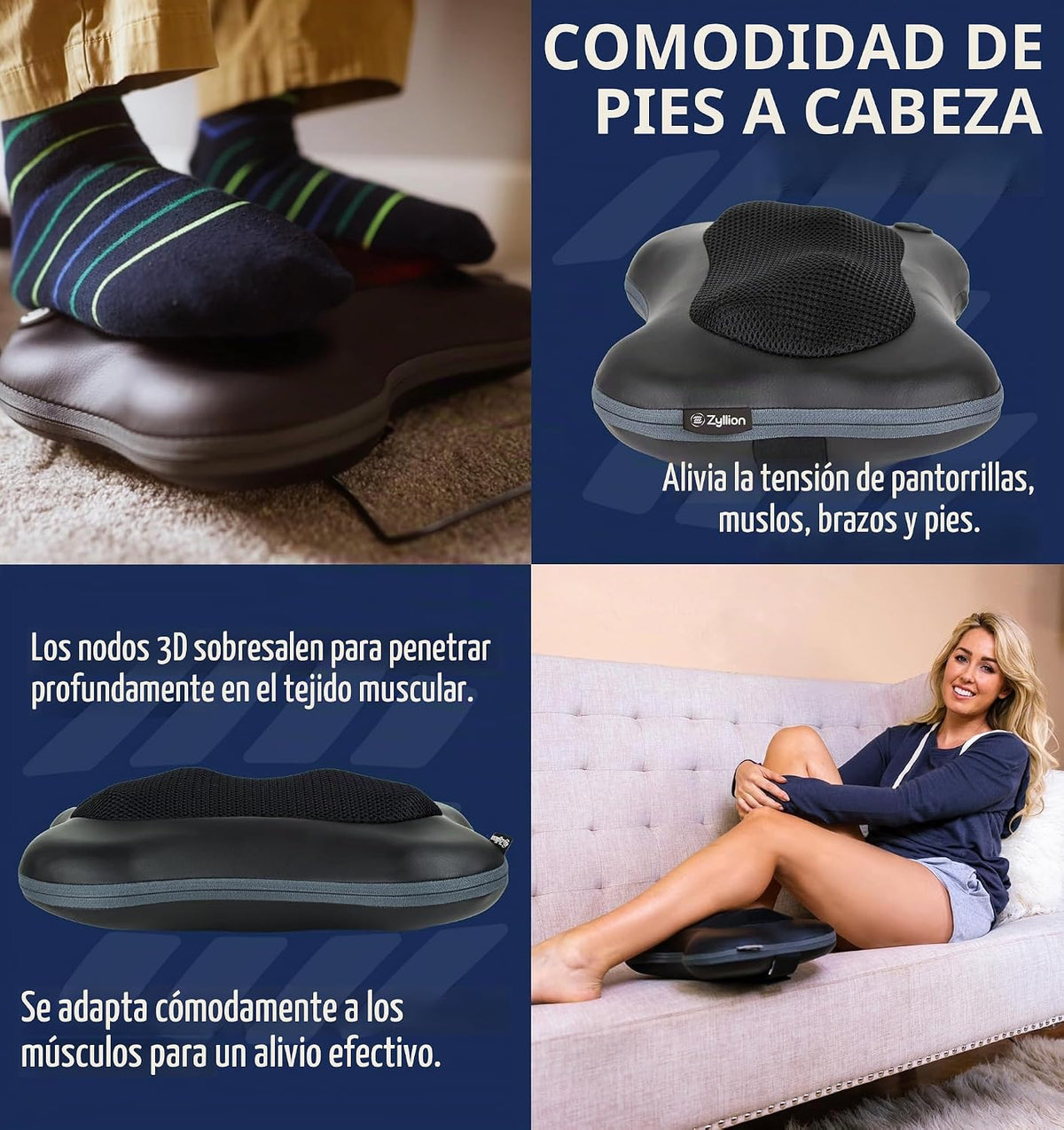 Zyllion ZMA-13RB Masajeador de espalda y cuello con calor para aliv...
