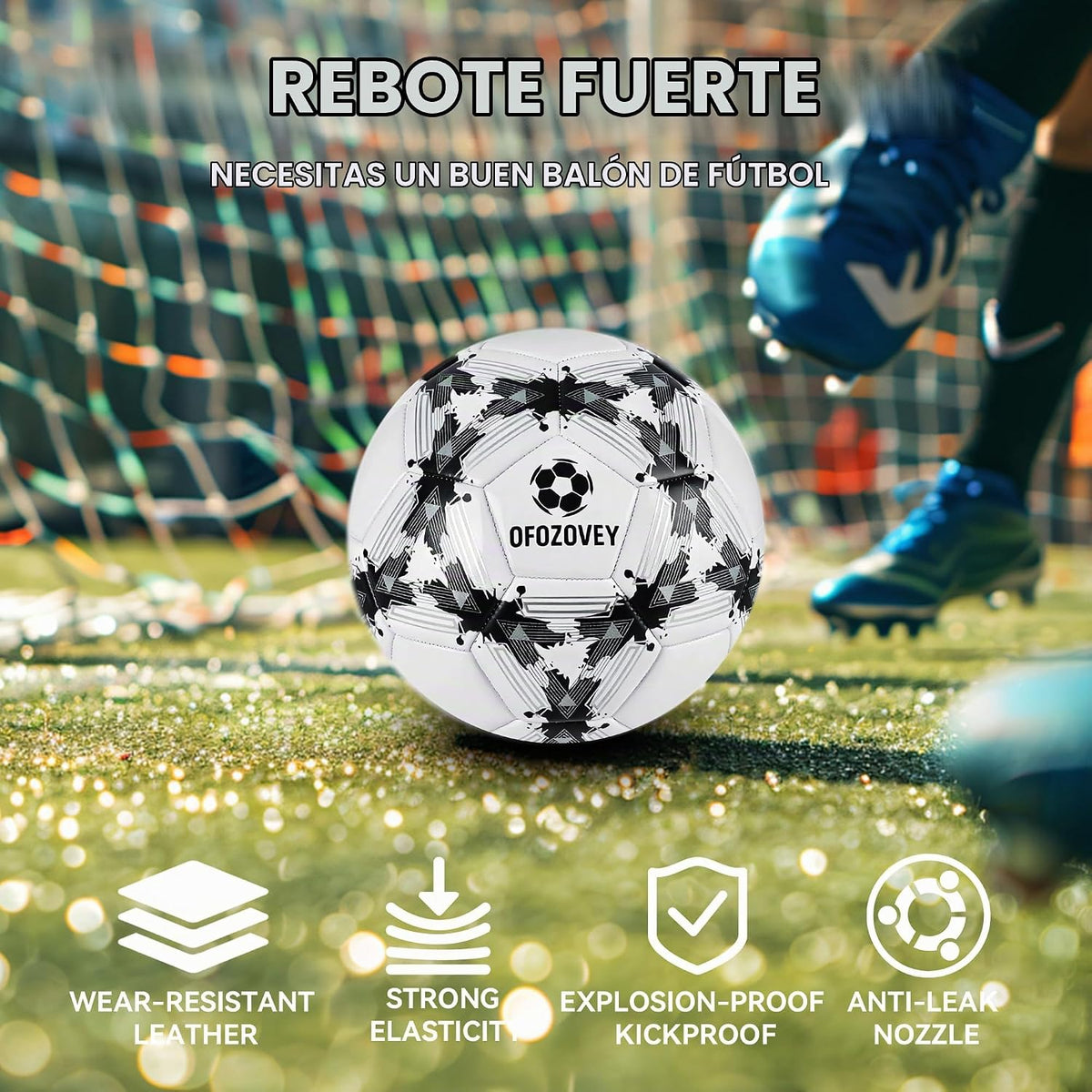 OFOZOVEY Balón de fútbol tamaño 3, 4, 5, paquete de dos, fútbol clá...