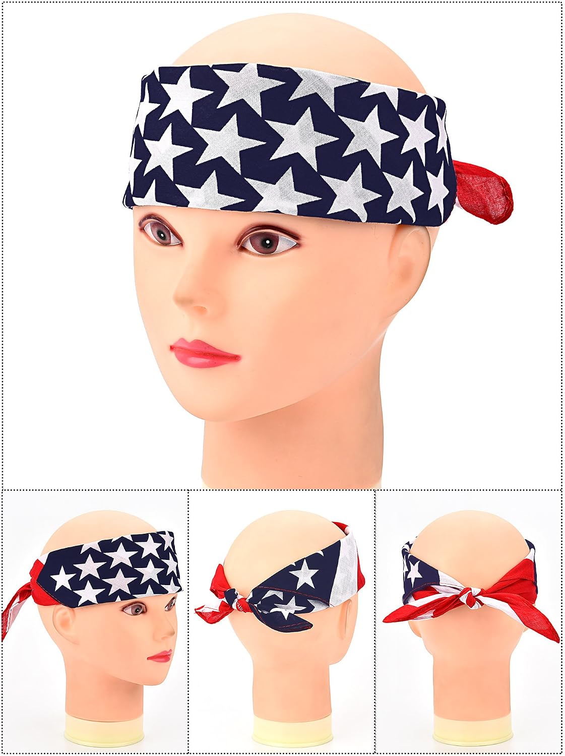 Maxdot Bandanas de bandera estadounidense, bandera, bandera, pañuel...