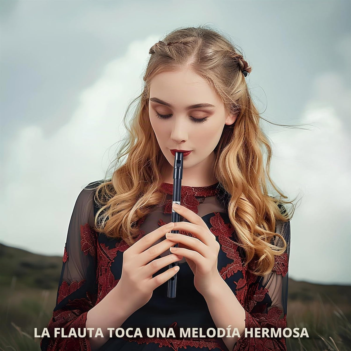 VixxNoxx Silbato irlandés de estaño en llave de D con libro de músi...