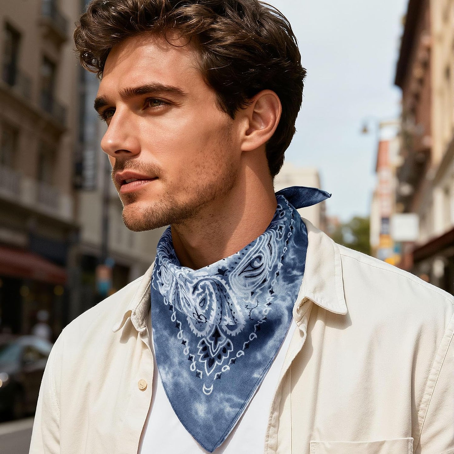 URATOT Paquete de 6 bandanas de algodón con estampado de cachemira...