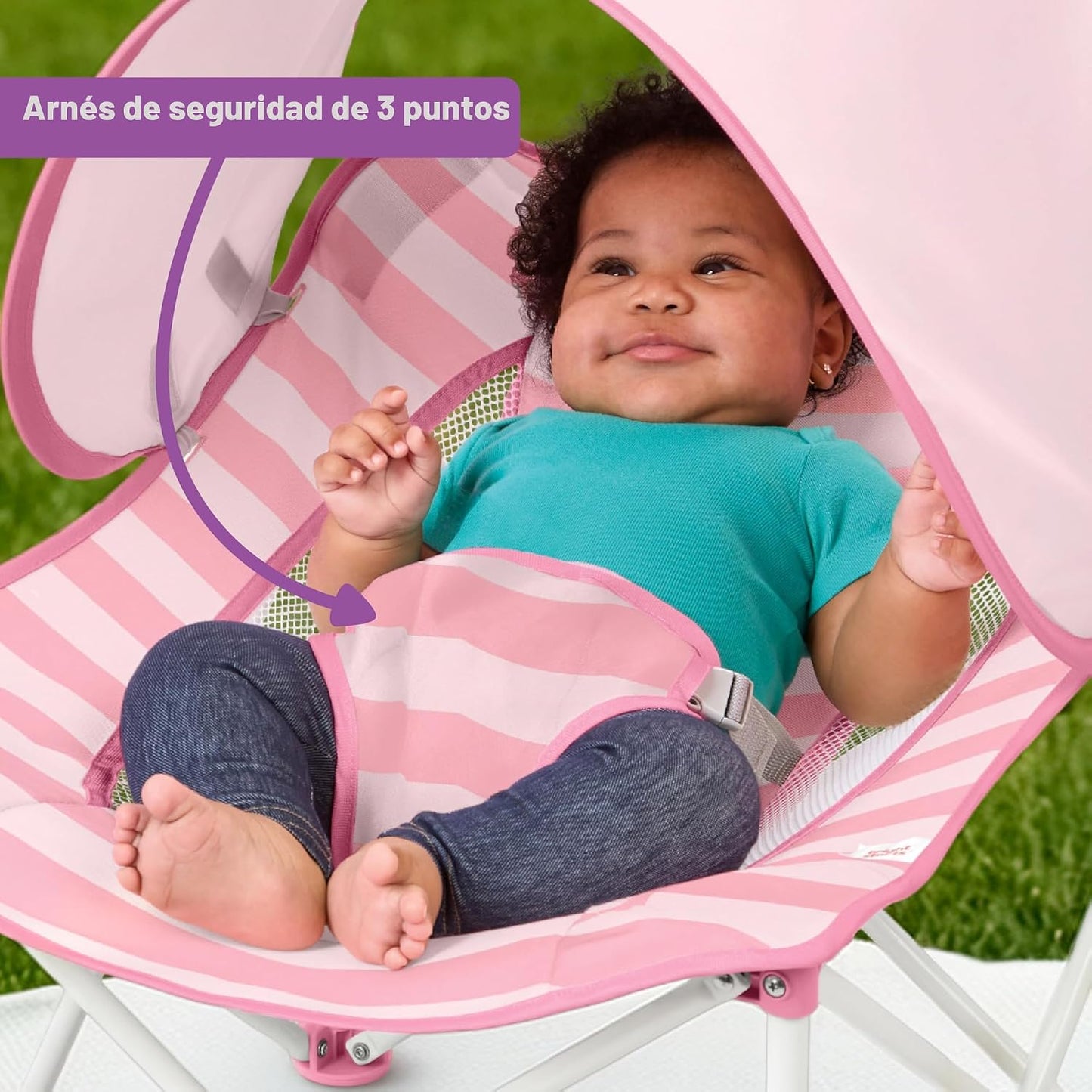 Bright Starts Pop 'N Chill Asiento portátil para bebé, toldo UP...