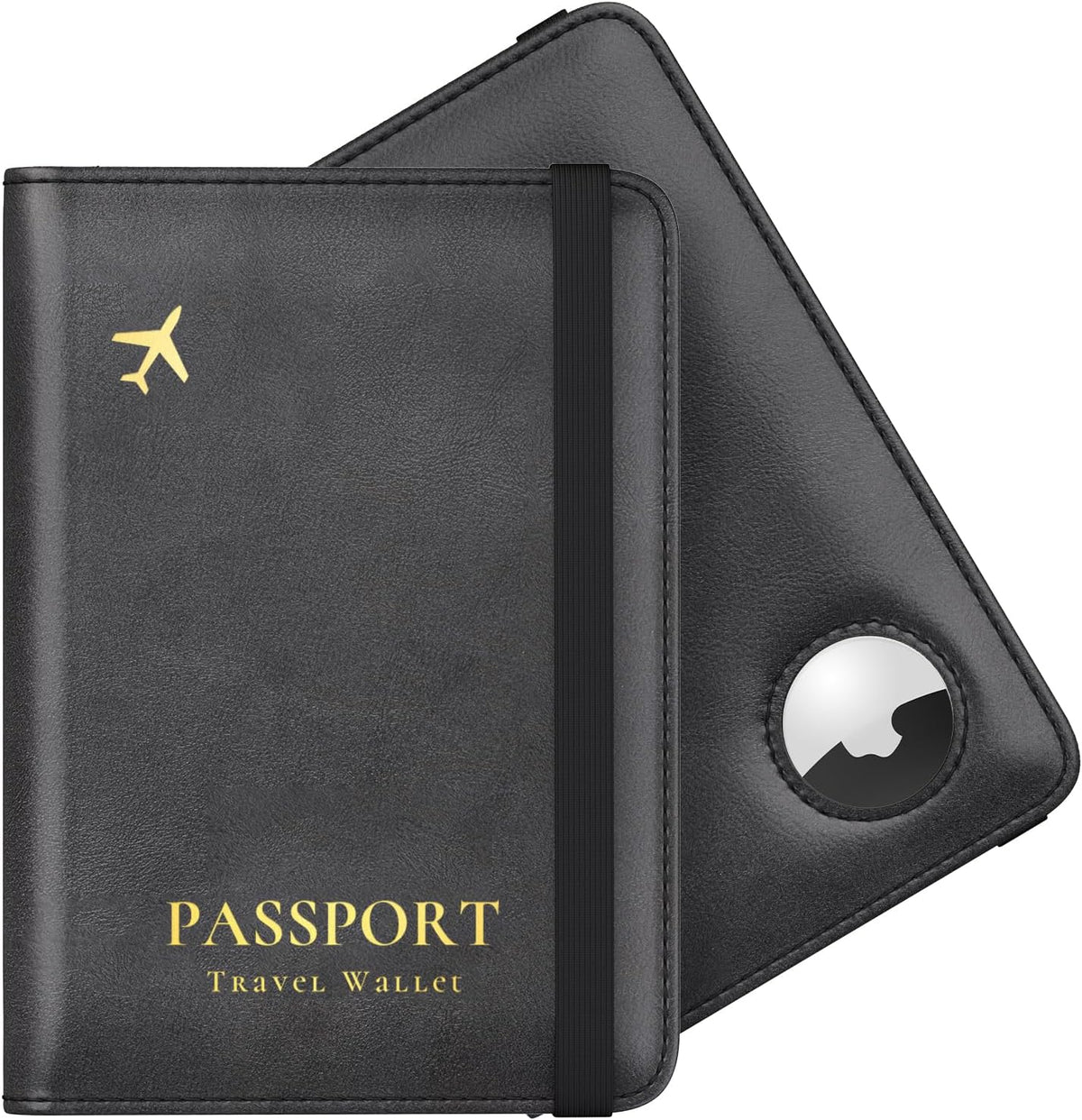 Stouchi Soporte para pasaporte AirTag - Cartera de viaje delgada RF...