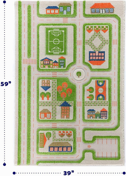 IVI Alfombras de Juego 3D, Verde Tráfico, 39 x 59 Pulgadas