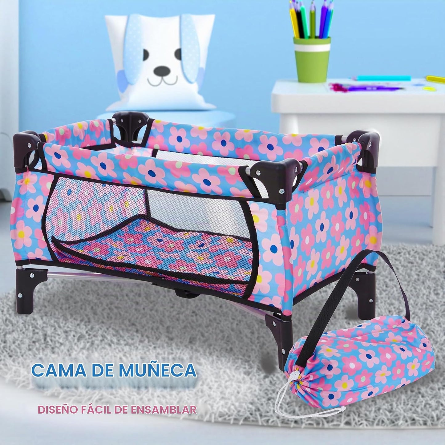 Juego de cama y asiento de bebé, juego de bebé, accesorios para muñ...