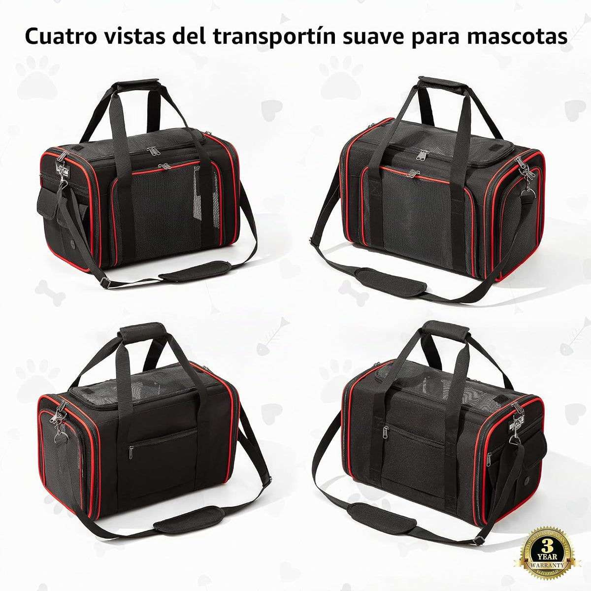 EliteField Transportador de mascotas de lados suaves (aprobado por...