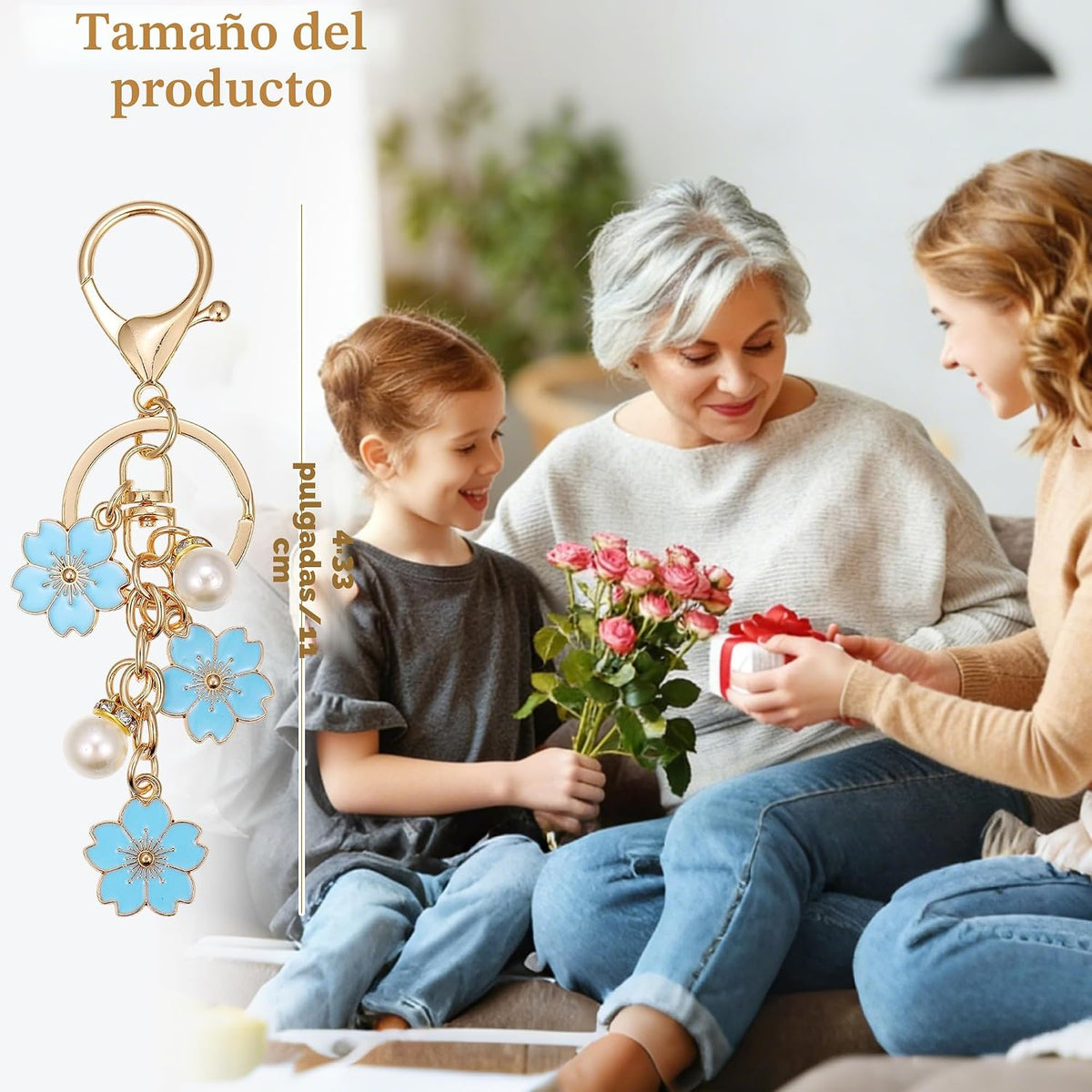 Lcbulu - 5 dijes para bolsos, llaveros para mujer | Llaveros de flo...