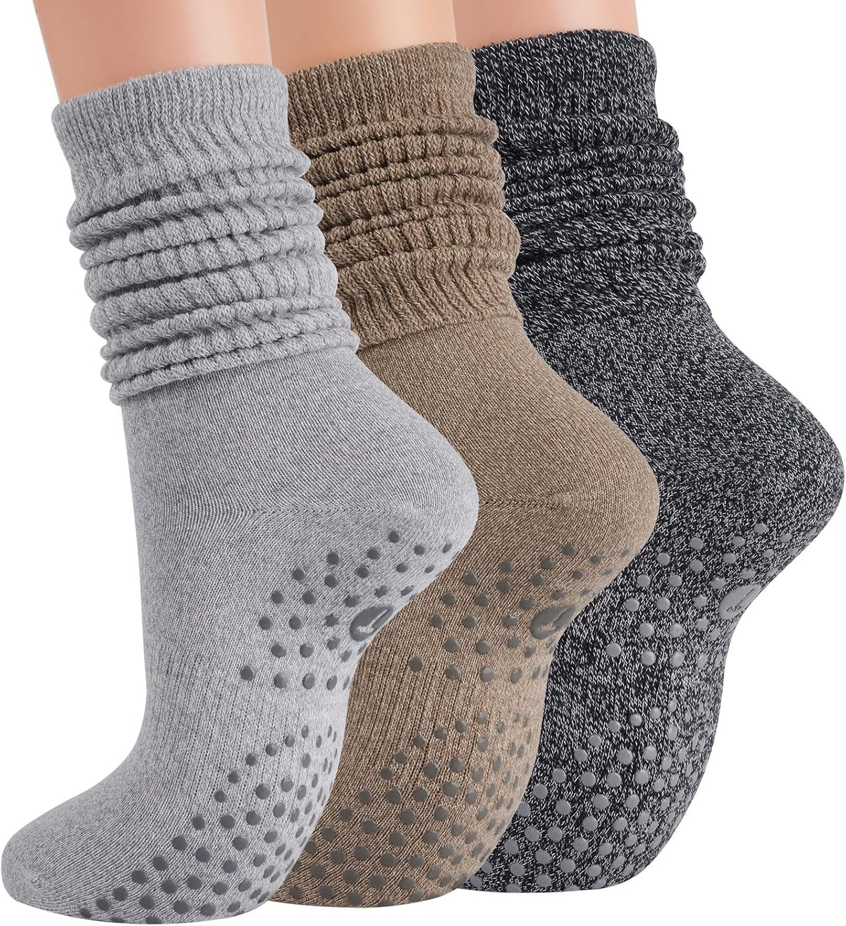 Calcetines de agarre para pilates para mujer, calcetines de yoga co...