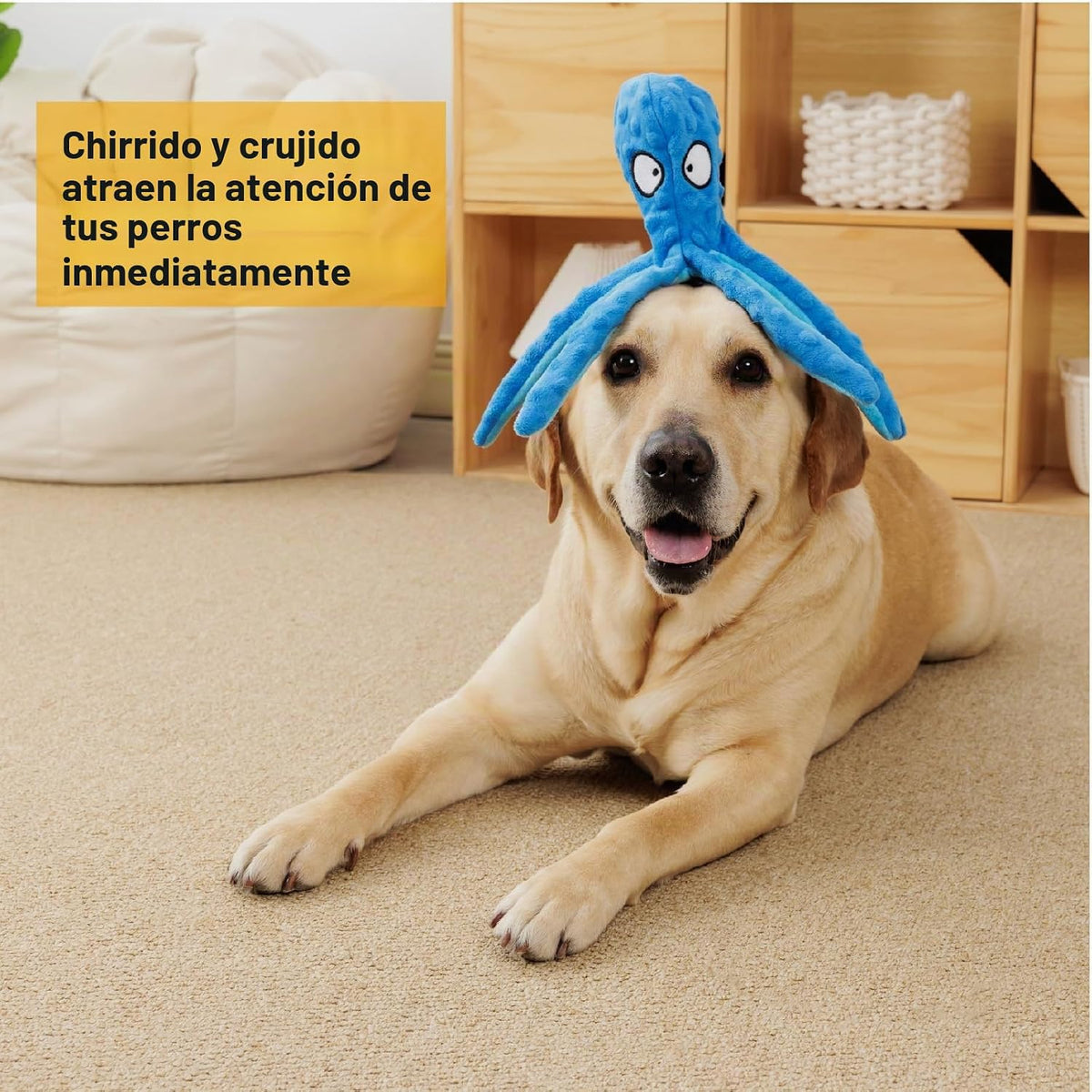 CPYOSN Paquete de 2 juguetes para perros de pulpo, sin relleno, chi...