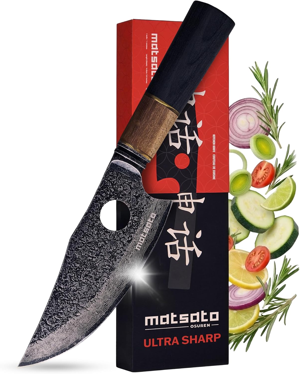 Matsato Nuevo cuchillo de chef Osuren 2026 de 6.3 pulgadas, acero |...