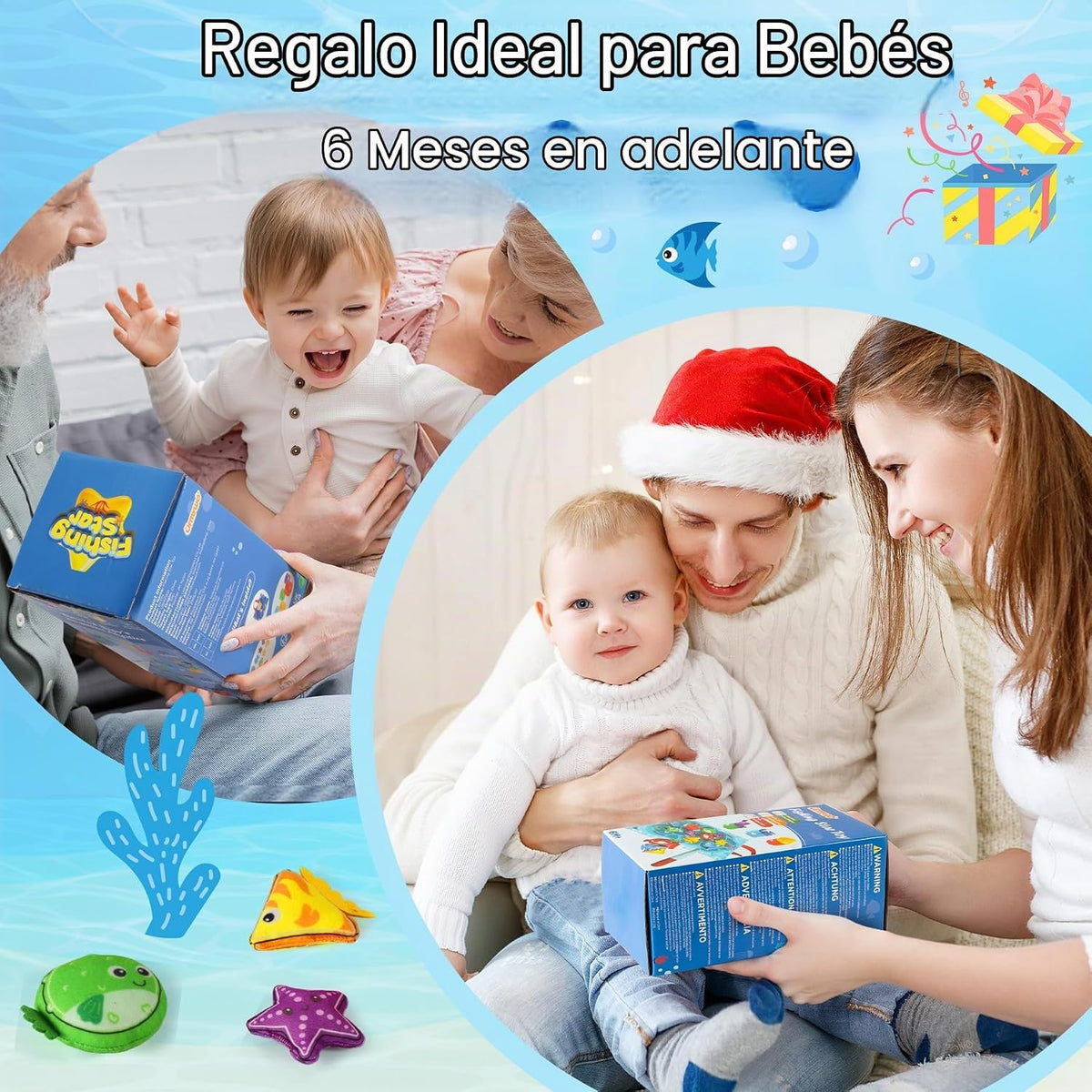 Juguetes Montessori para niños de 1 año \u2013 Juego de pesca de te...