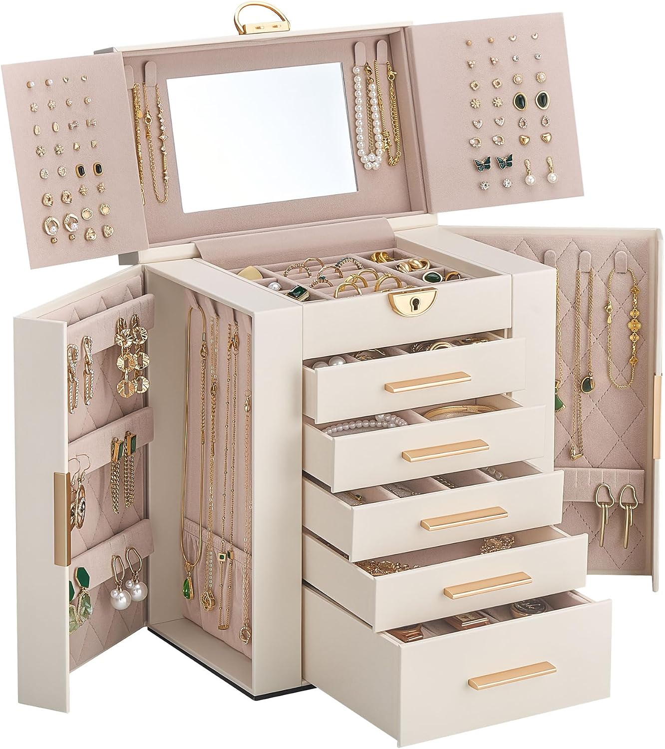 Lolalet Joyero organizador grande para mujer, organizador de joyas...
