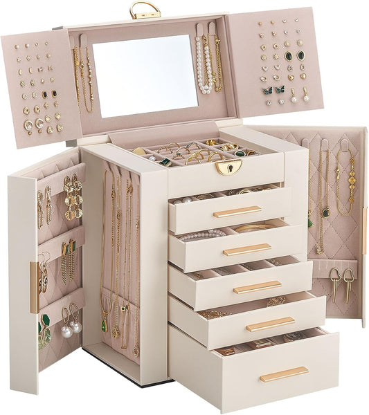 Lolalet Joyero organizador grande para mujer, organizador de joyas...