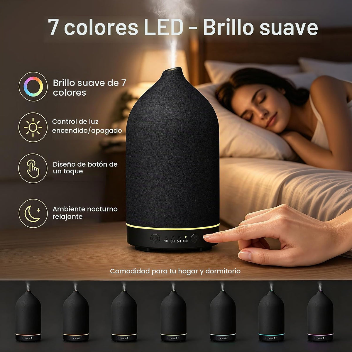 Gooamp Difusor de Aceites Esenciales Cerámico 200ML - Difusor Ultra...