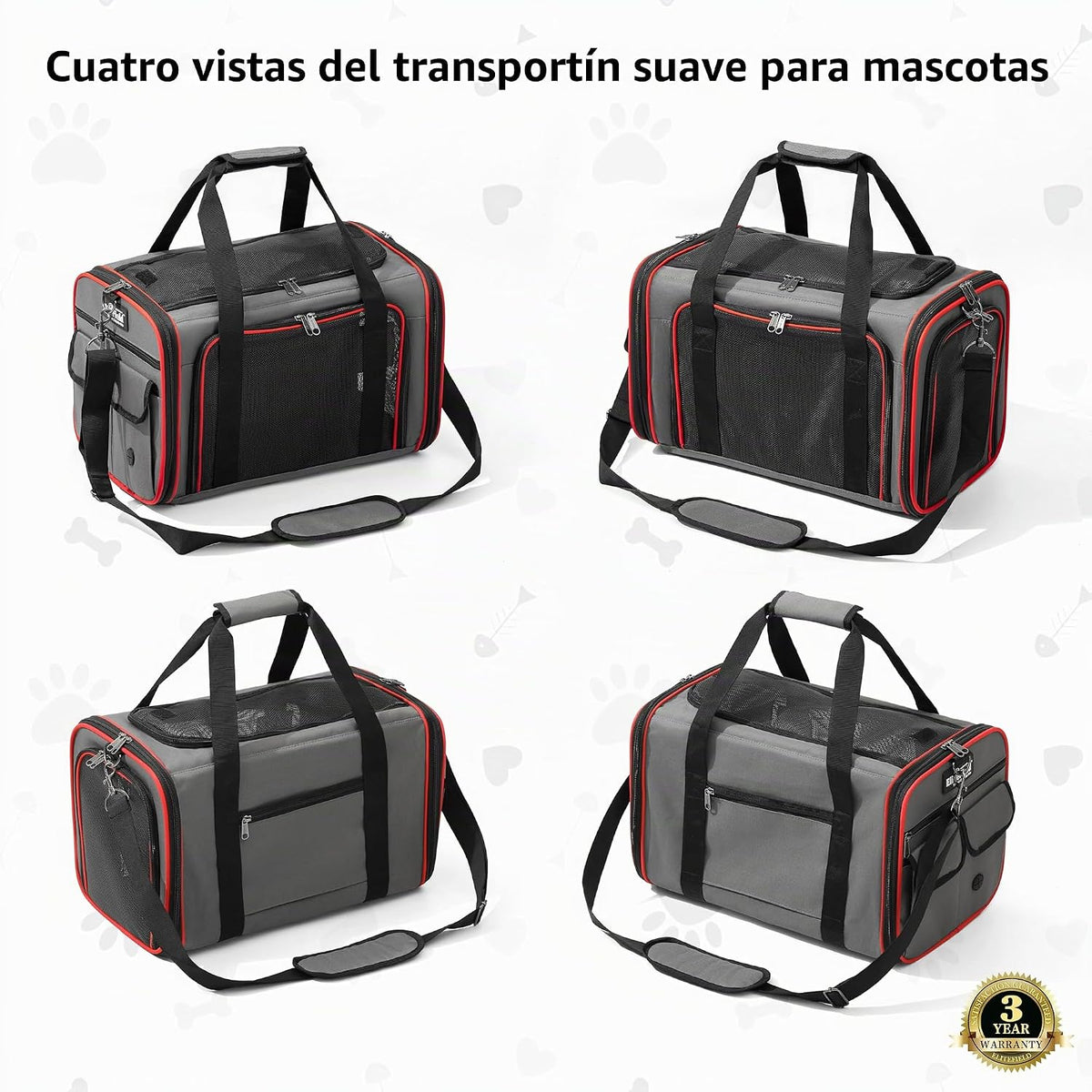 EliteField Transportador de mascotas de lados suaves (aprobado por...