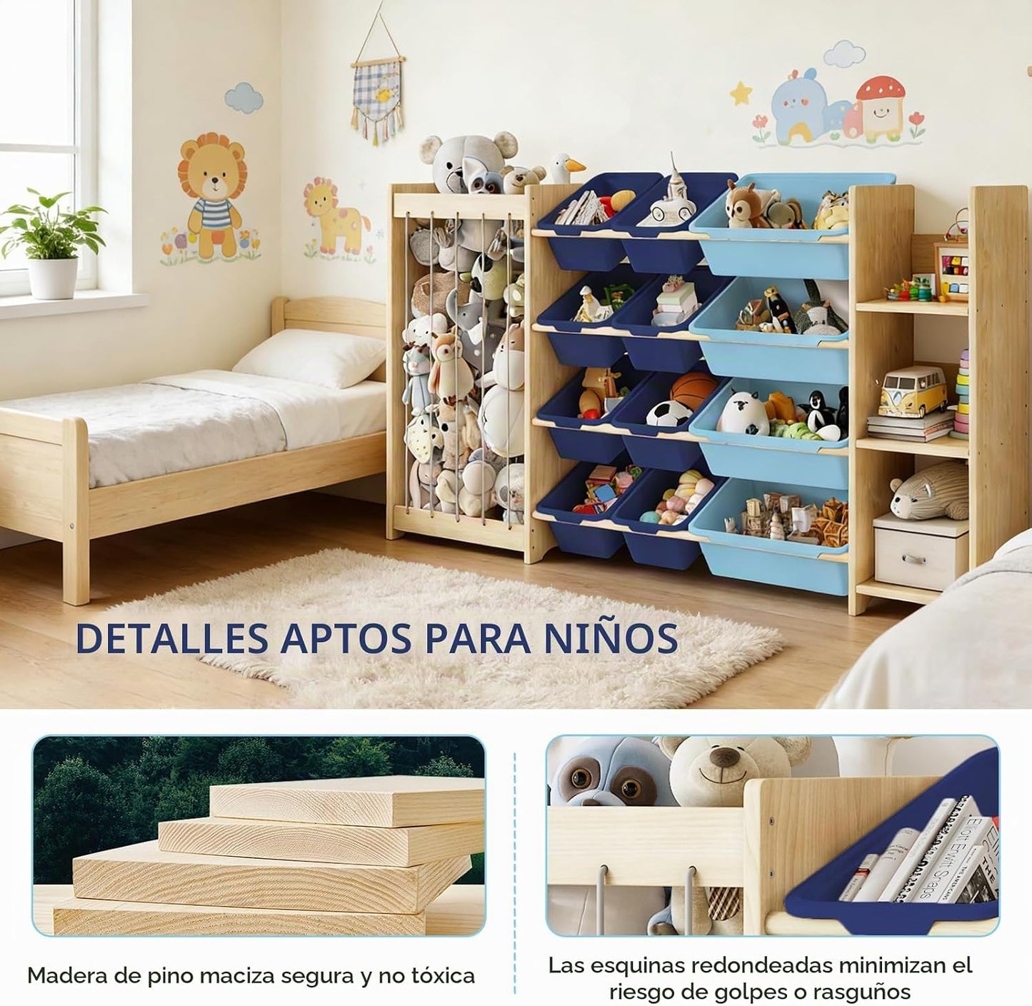 EXPERLAM Organizador de almacenamiento de juguetes 3 en 1, soporte...