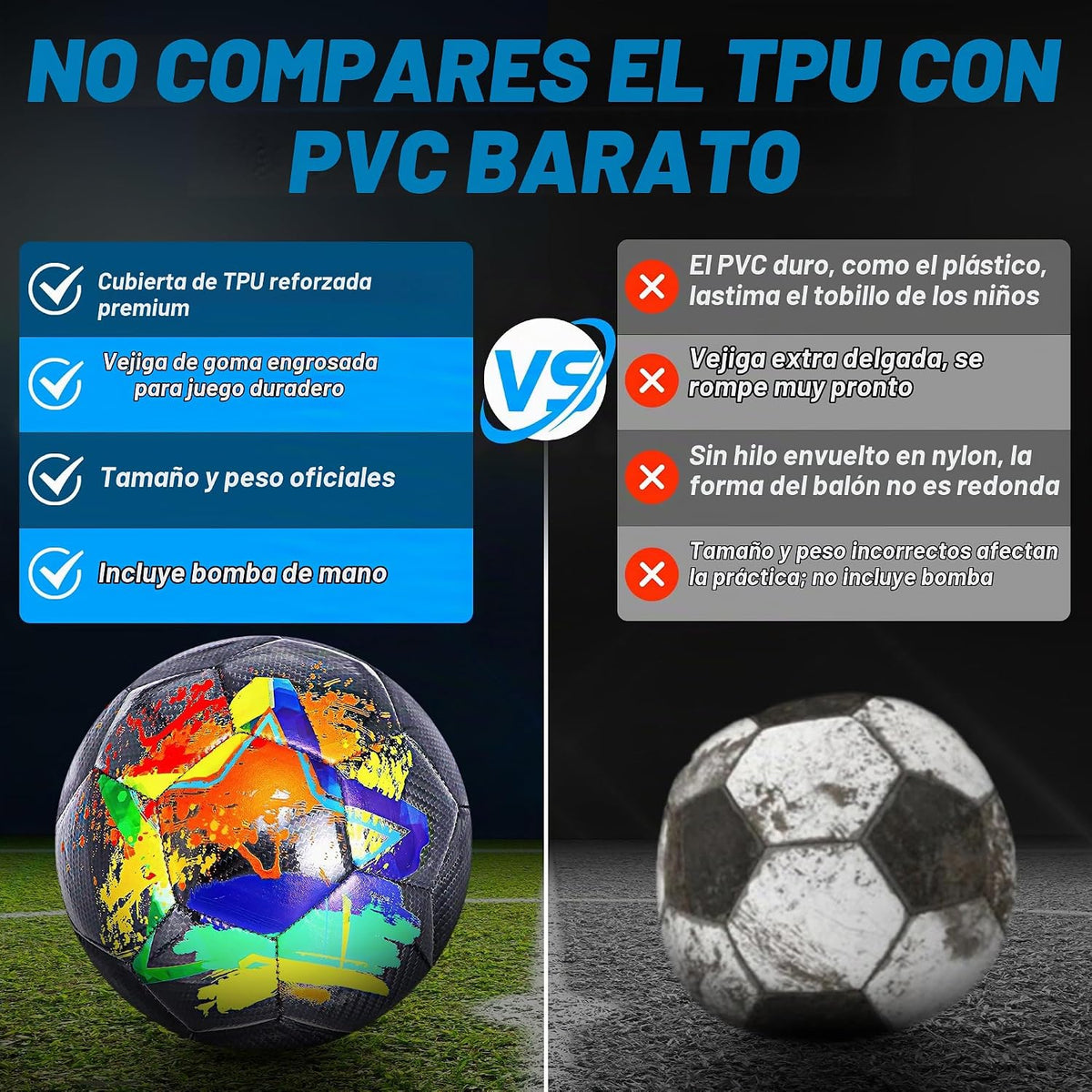 Champhox Balón de Fútbol Tamaño 4, Balones de Fútbol de Construcció...