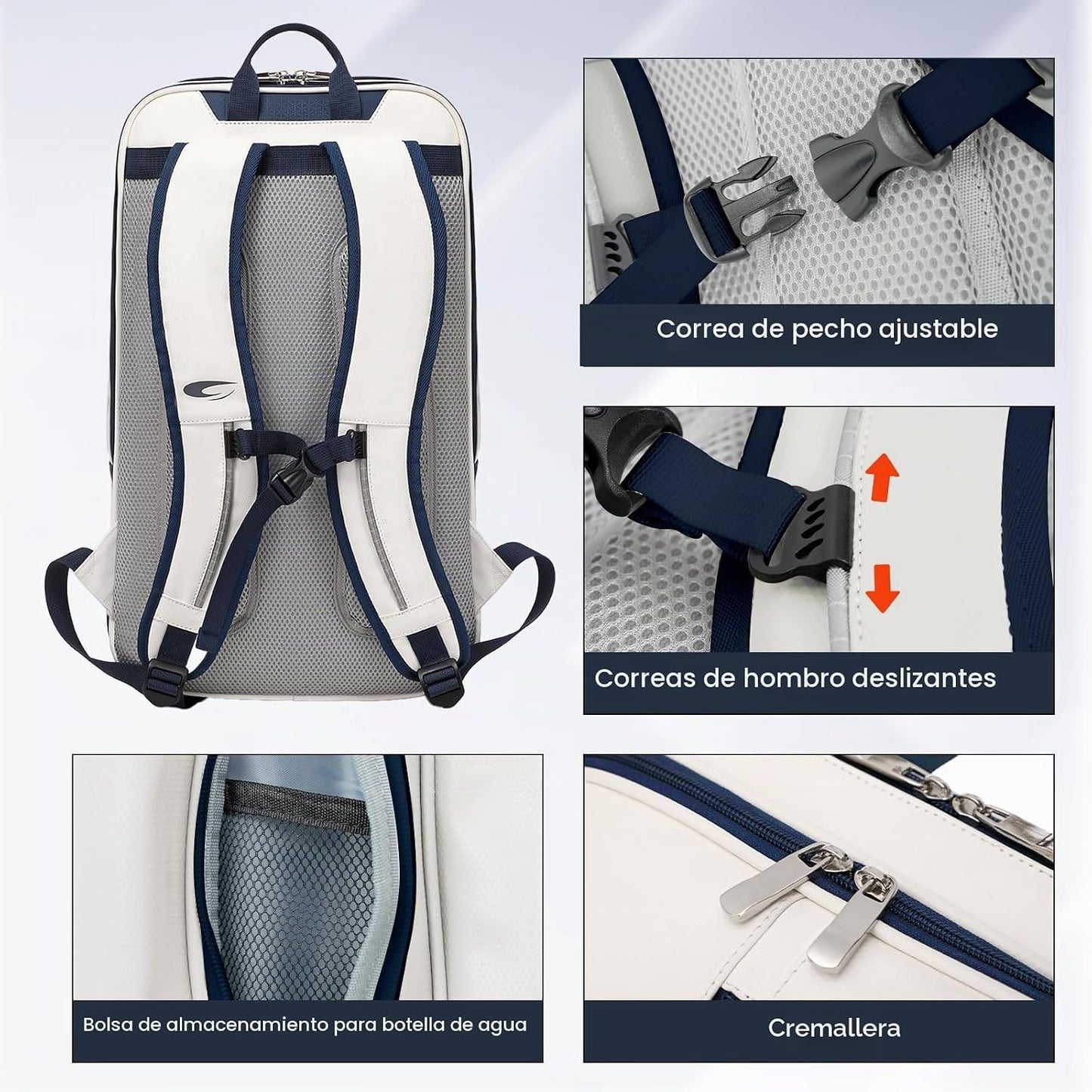 CCGTIOR Bolsa para Raqueta De Tenis Mochila Pickleball Padel con Co...
