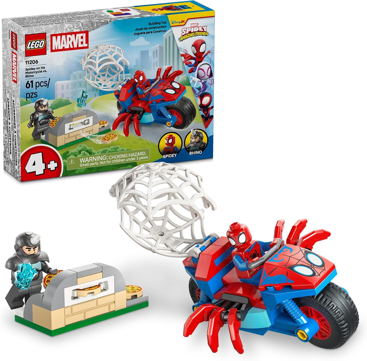 LEGO Marvel Spidey en su motocicleta contra Rhino 11206 | Juguetes...
