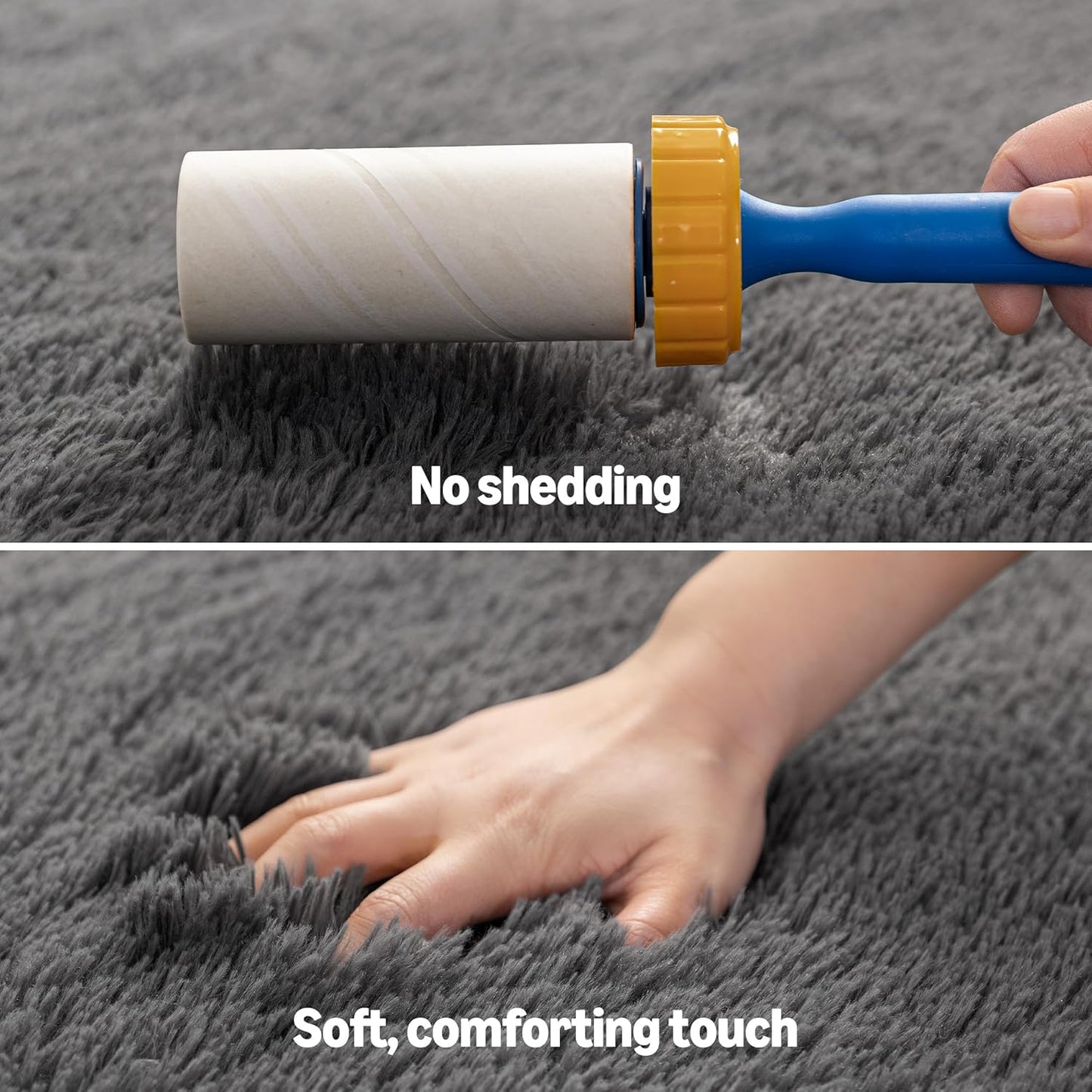 Amazon Basics Alfombra esponjosa lavable, alfombra lanuda para sala...