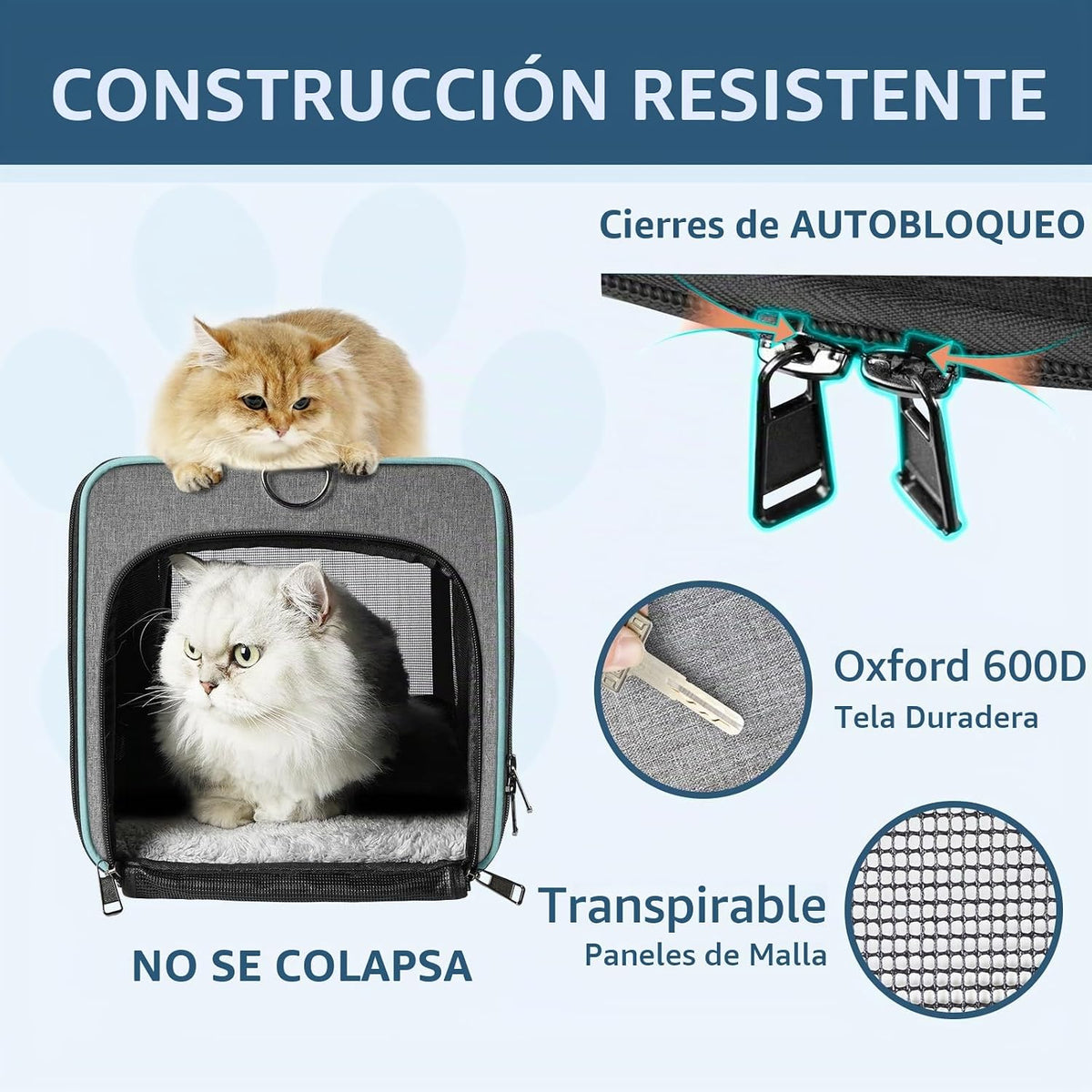 GAPZER Transportador de mascotas de lados suaves para viajes aéreos...