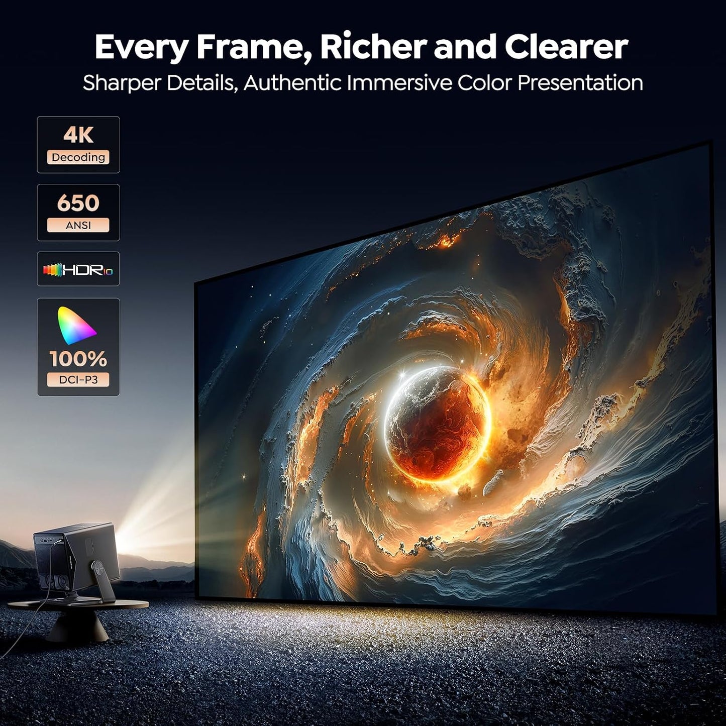 Proyector inteligente 4K [VIDAA Live TV y Dolby de 36 W y control d...