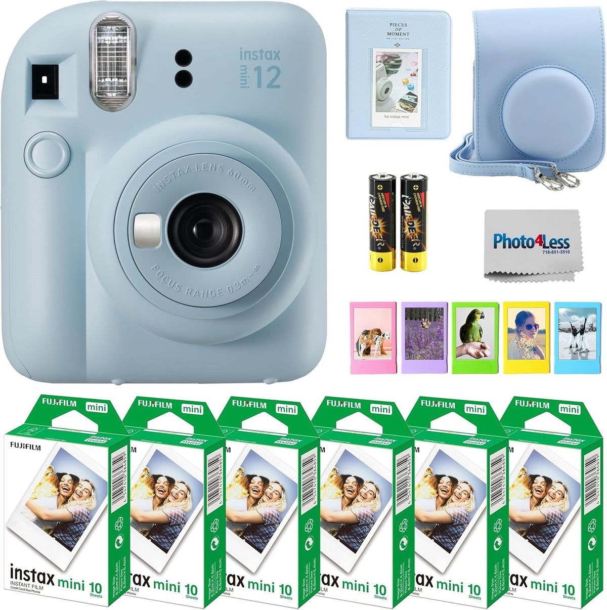 Fujifilm - Paquete de cámara instantánea Instax Mini 12 con paquete...