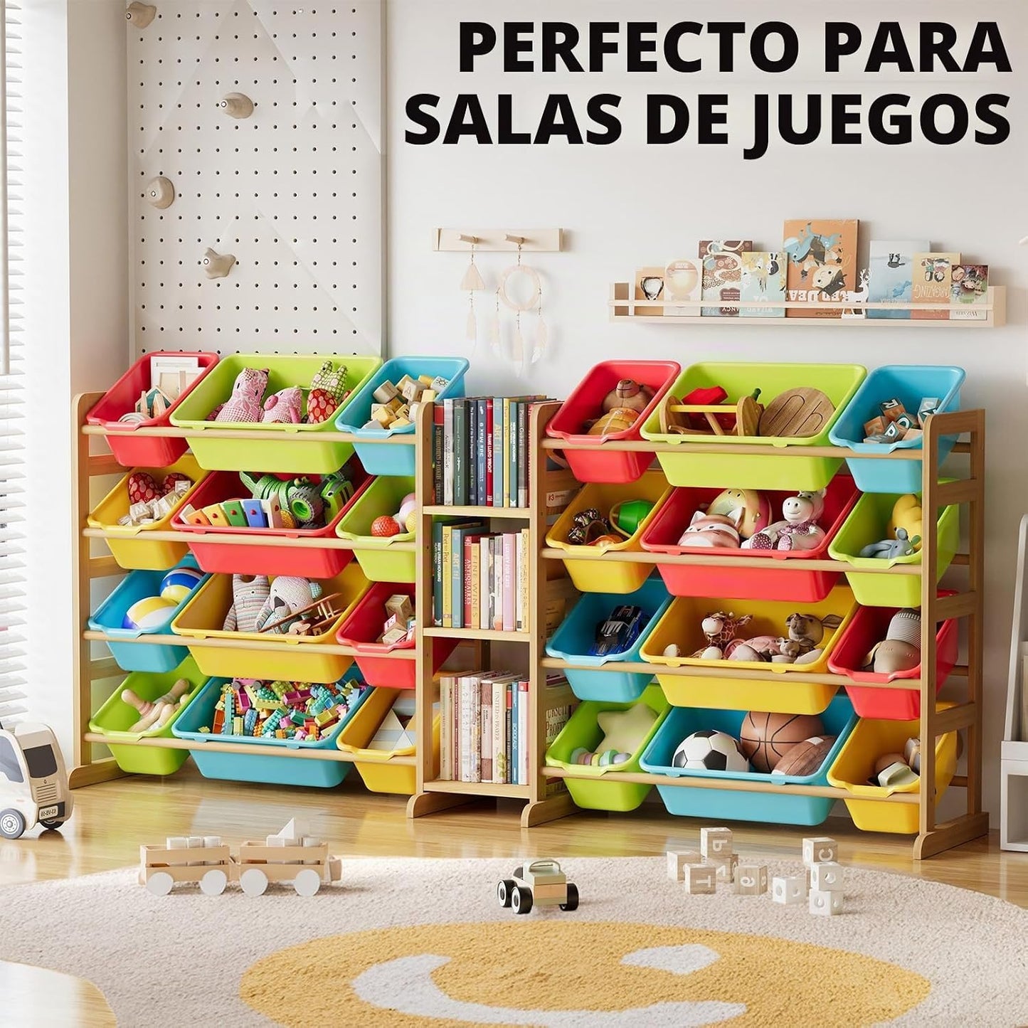 SpaceAid Organizador grande de almacenamiento de juguetes con 24 co...