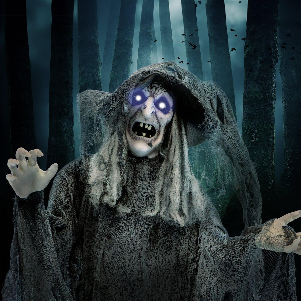 Haunted Hill Farm - Bruja parlante aterradora, animatrónico de tama...