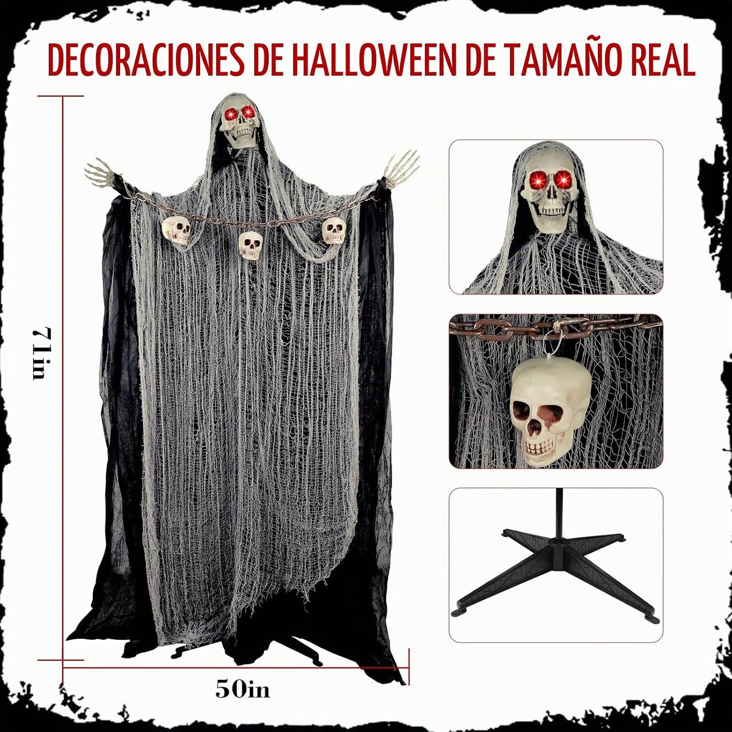 Decoraciones de Halloween al aire libre, decoración animatrónica de...