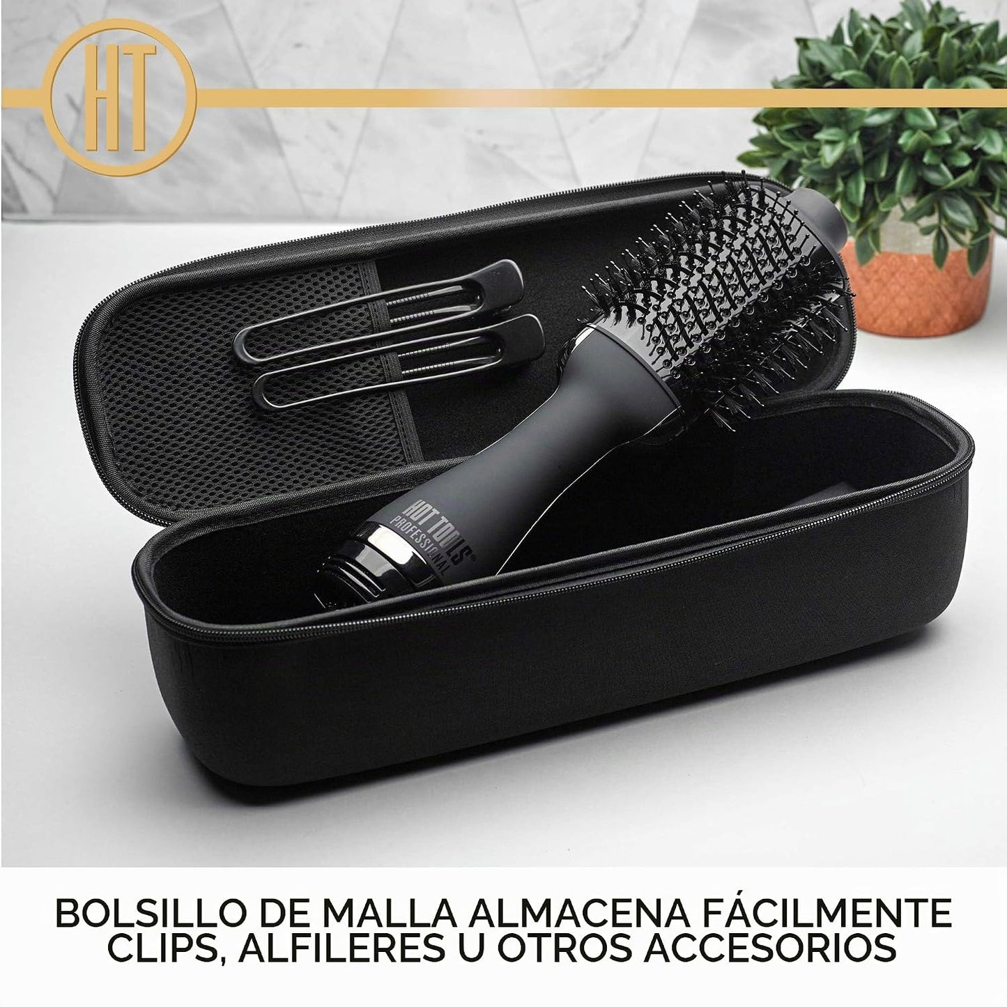 Hot Tools One Step Volumizer - Estuche de almacenamiento, color neg...