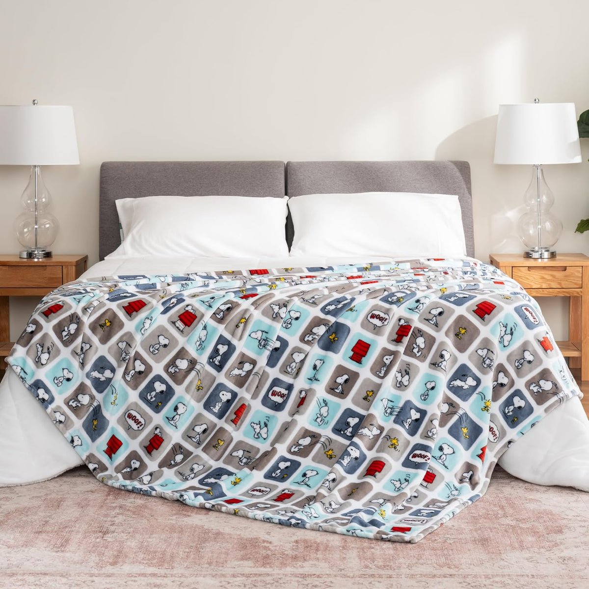 Berkshire Blanket Peanuts® VelvetLoft® - Manta de felpa de Snoopy c...