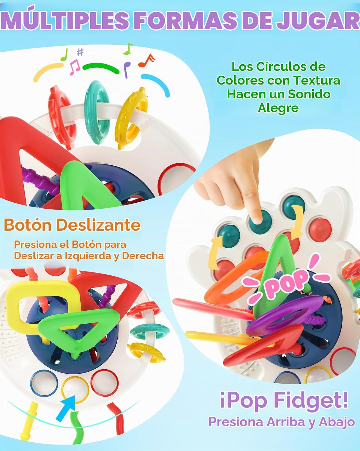 Tonberless Juguetes Montessori sensoriales para bebés de 6-12-18 me...