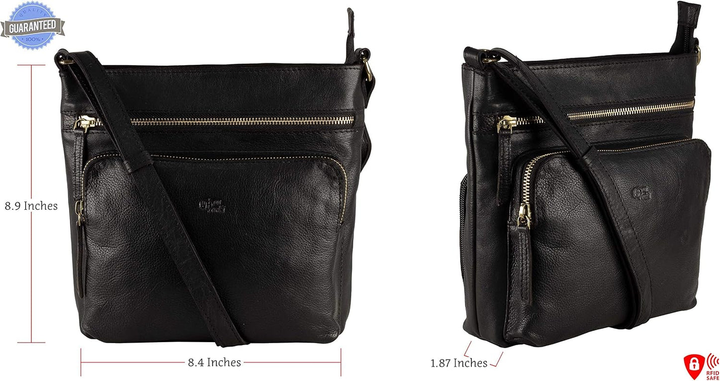 Mou Meraki Bolso cruzado de cuero genuino y bolsos - Bolso cruzado...