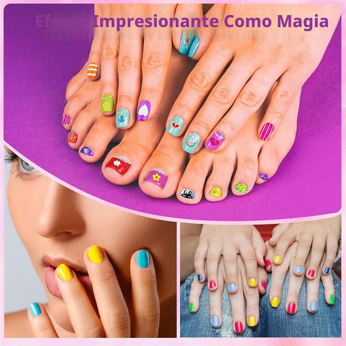 Juego de 8 bolígrafos de arte de uñas para niños, esmalte de uñas n...