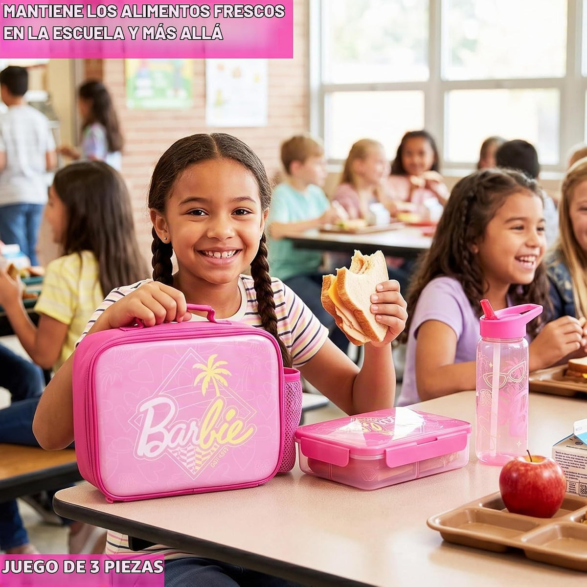 Get Trend Juego de 3 piezas de bolsa de almuerzo, caja bento y bote...