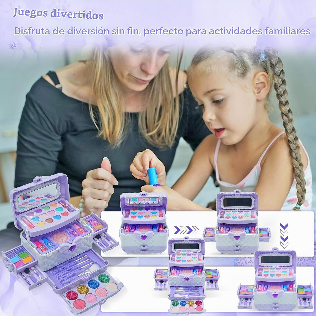 Juegos de maquillaje para niñas de 5 a 8 años, maquillaje lavable p...