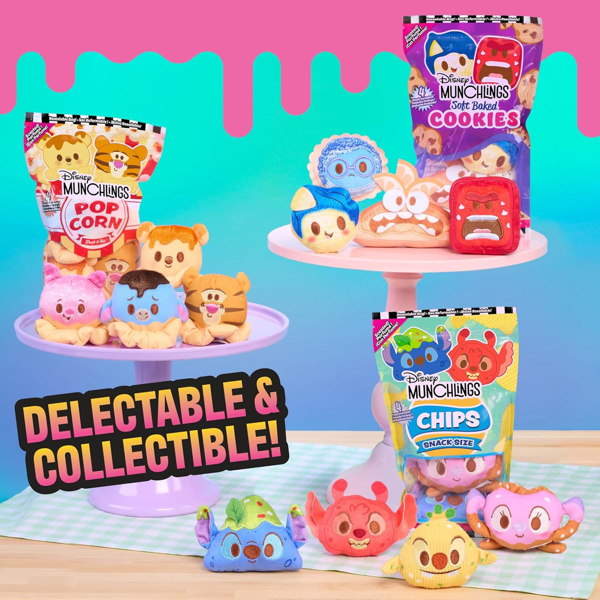 Disney Munchlings - Paquete de aperitivos de peluche de palomitas d...