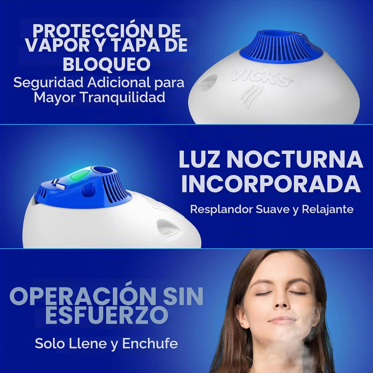 Paquete de vaporizador de vapor caliente Vicks con líquido VapoStea...
