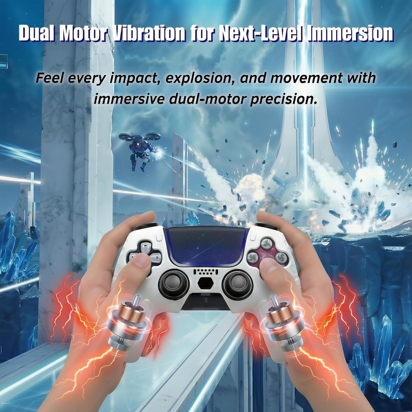 NexoGame Mando Inalámbrico para PS5 con Joysticks Efecto Hall 3D, G...