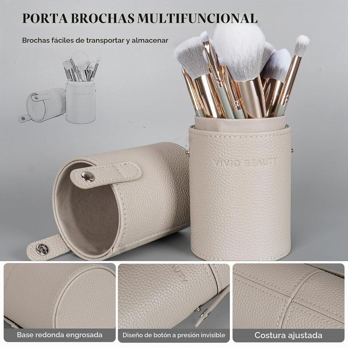 Vivid Beauty Juego de Brochas de Maquillaje, 18 Piezas de Brochas d...