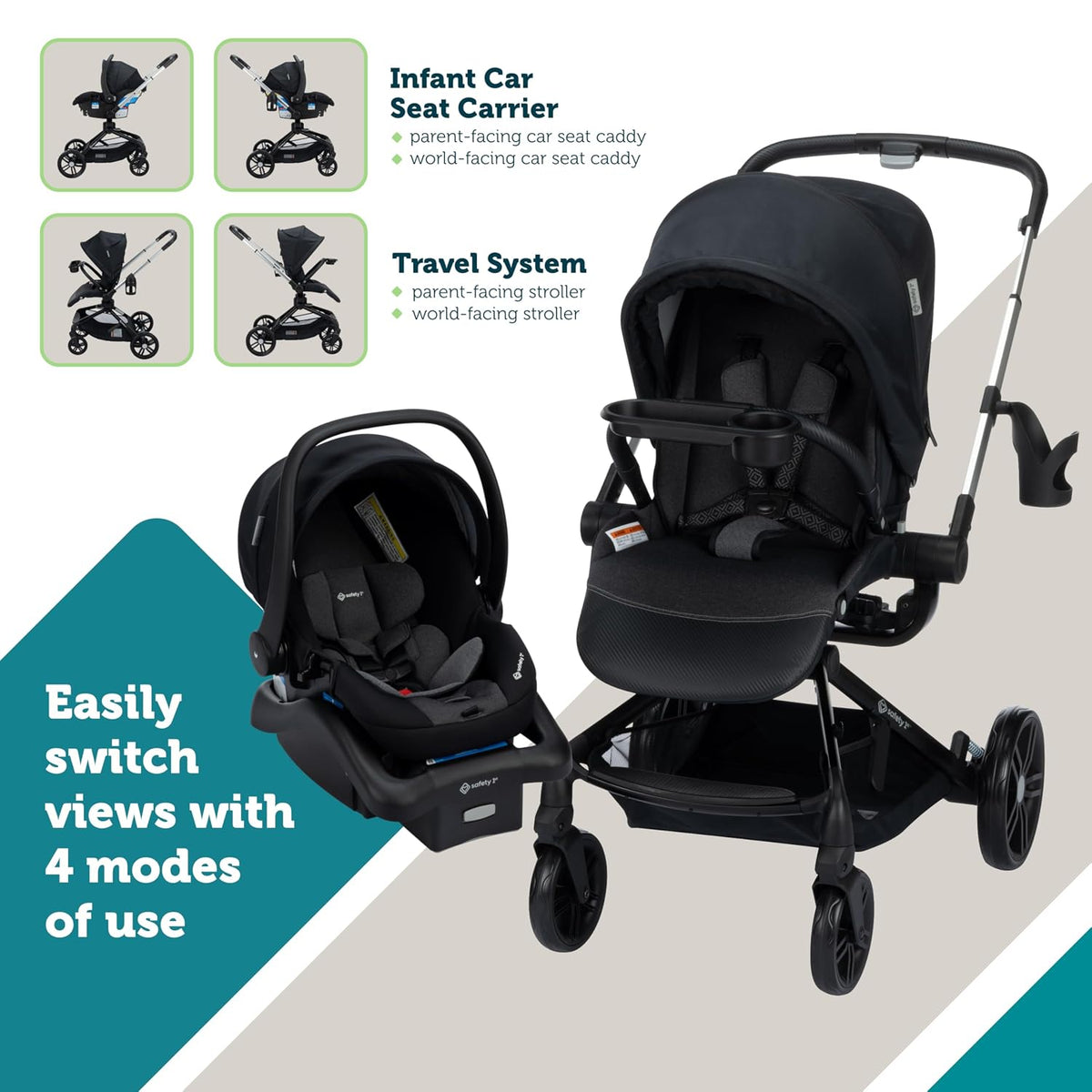 Safety 1ˢᵗ® Turn and Go™ 360° Sistema modular de viaje giratorio, S...