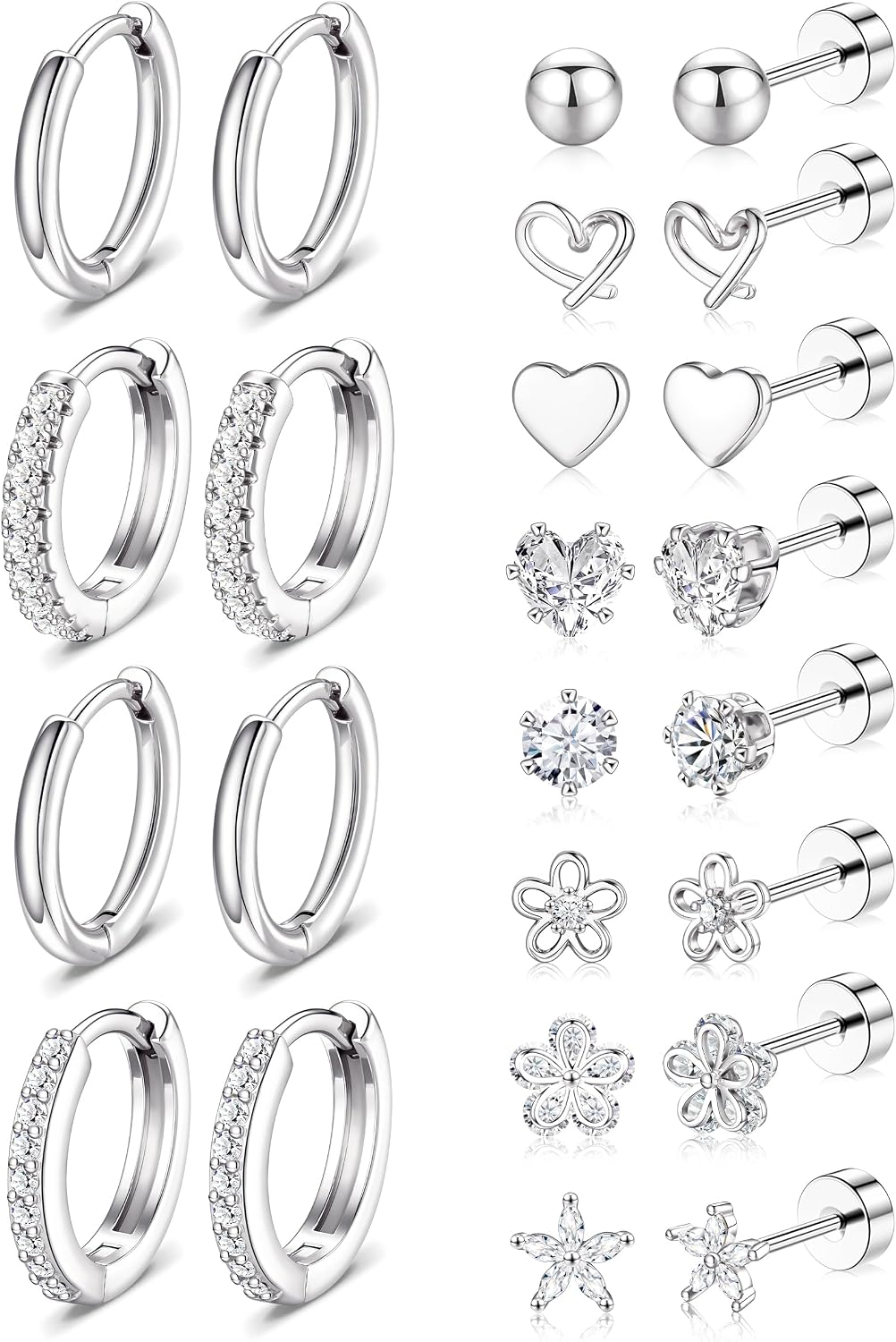 Aretes de tuerca hipoalergénicos de oro para mujeres y niñas - Jueg...