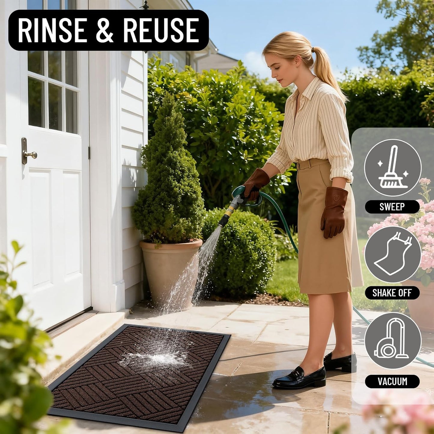 OLANLY Tapete para puerta delantera, entrada exterior, 33 x 21 pulg...